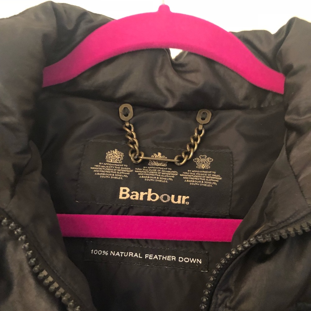 Barbour international feather down jacket